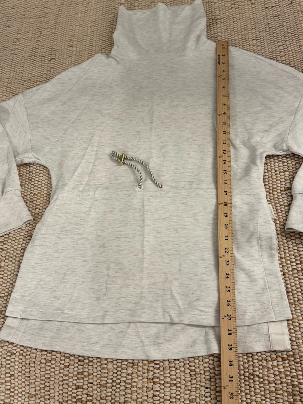 VARLEY Freya Sweatshirt Large Ivory Marl Casual Lounge Comfort Cowl Turtleneck - Picture 8 of 12